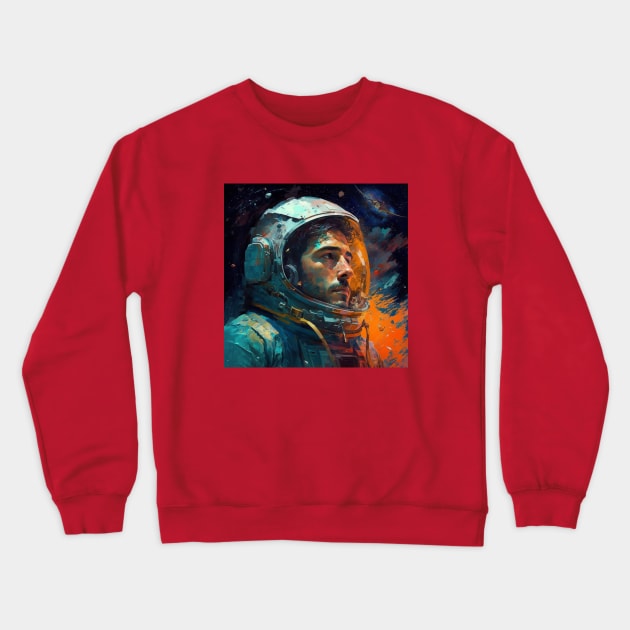 Astronaut Exploring Unknown Space Crewneck Sweatshirt by Star Scrunch